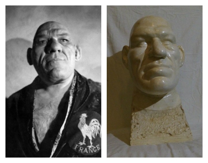 Tillet e uma de suas máscaras mortuárias